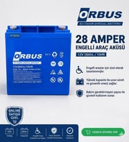 ORBUS 12 Volt 28 Amper (12v 28A) Engelli Araç Aküsü MALEZYA ÜRETİM