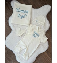 Penye Bebe Yaka 4'lü Set İsme Özel Hastane Çıkışı