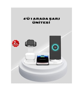 Kablosuz Şarj İstasyonu 4’ü 1 Arada iPhone Watch ve AirPods Uyumlu