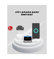 Kablosuz Şarj İstasyonu 4’ü 1 Arada iPhone Watch ve AirPods Uyumlu