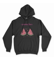 Yaz Aşkı Siyah Kapşonlu Sweatshirt Hoddie