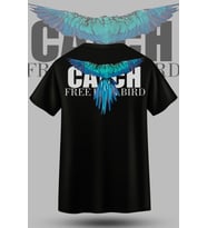 BlueBird Sırt Baskılı Unisex T-shirt/Tişört - TÜM YAŞ GRUPLARI (Siyah)
