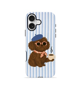 iPhone 16 Vorian Çift Katmanlı Kılıf Cafe Dog Riviera