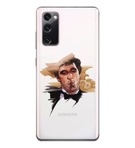 Samsung Galaxy S20 FE Uyumlu Tony Montana Scarface Desenli Şeffaf Telefon Kılıfı