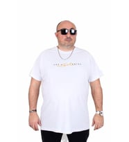 Starbattal Erkek Büyük Beden Sıfır Yaka Tişört Lets Get Going 25175 BEYAZ