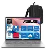 Asus Vivobook M3407GA Amd Ryzen Aı 7 445 Aı 80GB Ddr5 1tb SSD 14.0-Inch, Wuxga (1920 x 1200) OLED 0.2ms 300NITS WIN11PRO Taşınabilir Bilgisayar WSF013P28+ZETTAÇANTA