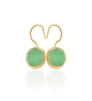 Kadir Jewellery 22 Ayar Altın Kaplama Kadın Taşlı Küpe -El İşçiliği Ve Hipoalerjenik Küpe -E01