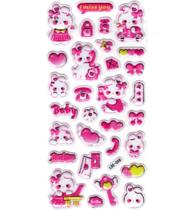 Sticker Kabartmalı Stiker Defter Planlayıcı Etiket (Lde008)-19x9cm - Tavşan ve Telefon