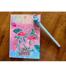 Summer Flamingo Temalı Defter ve Jel Kalem Seti