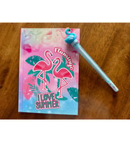Summer Flamingo Temalı Defter ve Jel Kalem Seti