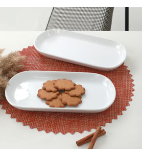 Keramika Beyaz Noyan Kayık Tabak 2 Adet 28 Cm