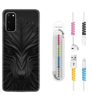Samsung A02S A03S A10 A12 A13 A21S A22 Kılıf Kablo Koruma Spiral Silikon Black Fox 1325