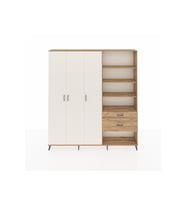 Arges Dolap 16 Raflı 2 Çekmeceli 3 Kapaklı 220x30x243 Çam-Aytaşı/Çam