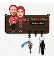 Canım Karım ve Ben Hediyelik Karikatürlü Anahtar Askısı