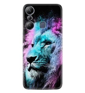 Infınix Hot 20i Kılıf Silikon Desen Özel Seri Pink Blue Leon 1603