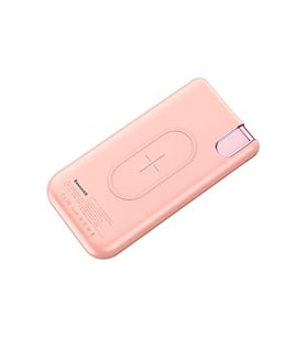 Baseus Thin Version 10000MAH Wireless Powerbank - Pembe - PPALL-QY04