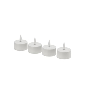 LED'li Tealight Mum, Beyaz, Şarj Tepsisiz