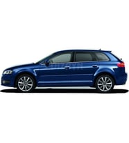  Audi A3 Krom Cam Çıtası 6 Prç 2004-2012 (Siyah - Beyaz)
