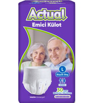 Actual Emici Külot Yetişkin Bezi L - Large - Büyük (30 Adet) (Islaklık Göstergeli)