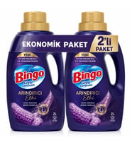 Bingo Giysi Şampuanı Arındırıcı Etki 2 x 2 L (4 L) Renk Koruyucu Derin Temizlik Sıvı Çamaşır Deterjanı 2'li Ekonomik Paket