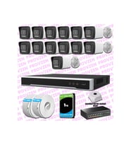 Provzen Hikvision 13 Kameralı IP 1080P ColorVu Güvenlik Kamerası Mikrofonlu Olay Anında bildirim