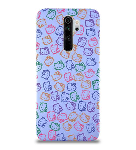 Xiaomi Redmi Note 8 Pro Uyumlu Lansman Kılıf Hello Kitty Tasarımlı İçi Kadife Kapak-Lila (Şeffaf)