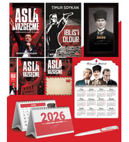Asla Vazgeçme - Ayraç - Kartpostal - Poster - İblisi Öldür -  2026 Ajanda Kalpaklı - Ata Ahşap Duvar Takvimi - Masa Takvimi
