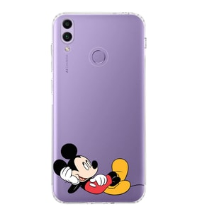 Huawei Honor 8c  Kamera korumalı Kapak Mickey Mouse Tasarımlı  Şeffaf Kılıf