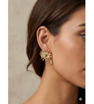 Kadın Ela Göz Model Gözyaşı Detay Gold Renk Çelik Küpe