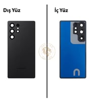 Samsung S25 Ultra Siyah Arka Pil Kapağı Batarya Kapağı Lazer Kesim Back Cover