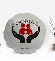BK Gift Kişiye Özel İsimli Sigortacı Tasarımlı Dekoratif Kırlent Yastık-1