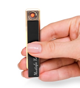 Kişiye Özel Usb Şarjlı Dokunmatik Siyah Elektronik Çakmak