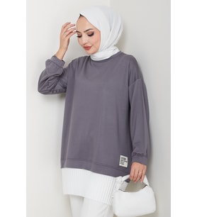 Arma Detay Piliseli Oysho Tunik 1627 - Antrasit