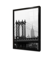 Siyah Beyaz Manhattan Çerçeveli Cam Tablo