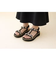 Trendyshose 9658 Taşlı Rahat Taban Sandalet (Siyah)