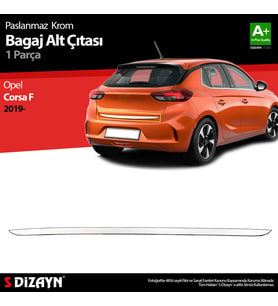 Opel Corsa F Krom Bagaj Alt Çıtası 2019 Üzeri
