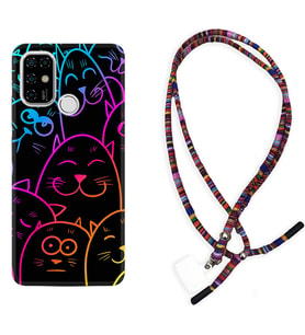Casper E30 F20 X20 Kılıf Boyun Asklı Rasta Silikon Neon Cats 1790