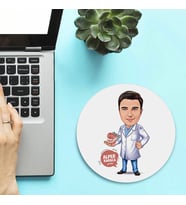 Kişiye Özel Diş Hekimi Erkek Karikatürlü Mousepad