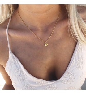 Kişiye Özel 925 Ayar Gümüş Minimalist Şık Harf Kolye Sevgililer Günü Hediye Takı (Gold)