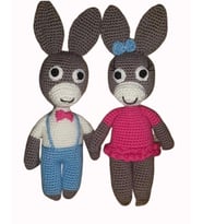 Sevimli Eşekler Amigurumi Organik Oyuncak