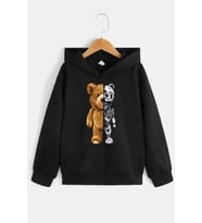 Çocuk Robobear Baskılı Sweatshirt (Siyah)