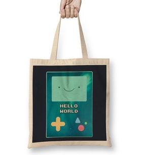 Bmo Hello World Adventure Time Space Galaxy Stars Aurora Bez Çanta Uzun Saplı