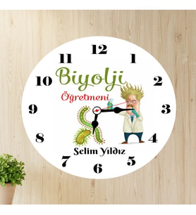 Biyoloji Öğretmeni Duvar Saati