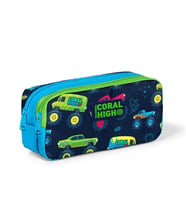 Coral High Kids Mavi Lacivert Monster Truck Desenli İki Bölmeli Kalem Çantası 22285