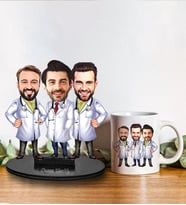 Kişiye Özel Doktor Tasarımlı Karikatür Biblo Ve Kupa Hediye Seti 207