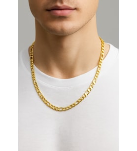 Altın Renk Şavin Kuşgözü Zincir Paslanmaz Unisex Çelik Kolye 55 Cm. Çelik Kolye - 3331
