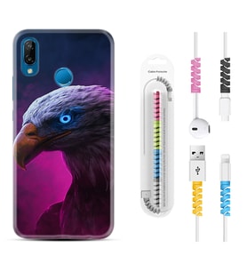 Huawei P20 Lite Mate 10 20 Lite Pro P40 Lite KılıfKablo Koruma Spiral Silikon Kartal 1622