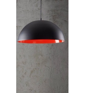 RİOLİGHT PARLAK SİYAH İÇİ KIRMIZI TEKLİ METAL SARKIT ÇAP: 40CM