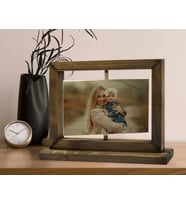BK Gift Kişiye Özel Fotoğraflı Doğal Ahşap Dönen Fotoğraf Çerçevesi, Anneler Günü Hediyeleri, Ev Dekoru, Masaüstü Dekoru-4