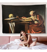 Caravaggio - Saint Jerome Yazma Duvar Örtüsü-7124